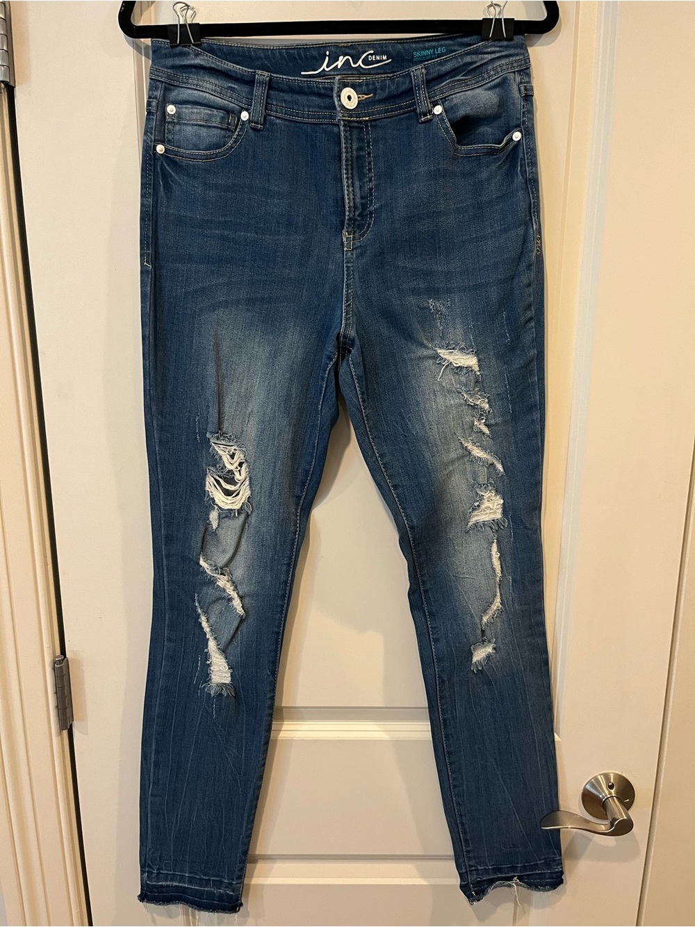 INC International Concepts Distressed Skinny Jeans